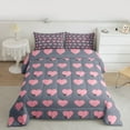 thumbnail image 3 of Feelyou Cute Princess Bowknot Bedding Comforter Set, Love Heart Grey Pink Twin Comforter Sets, Teens Kids Boys Girls Reversible Bedding Set, Luxury Bedroom Decor, 2 Pieces, 3 of 9