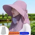 thumbnail image 2 of Women's Summer Sunscreen Hat, Wide Brim UV Protection, Face Mask Included, Breathable & Comfortable for Outdoor Activities - Tea Picking, Cycling, Farm Work, 2 of 7
