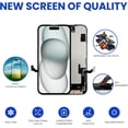 thumbnail image 4 of ouhos For iPhone 15 Screen Replacement, 6.1 Inch 3D Touch LCD Display Full HD Repair Kit, Digitizer Assembly with Tools Set, Tempered Glass, Waterproof Frame Adhesive(Black), 4 of 6