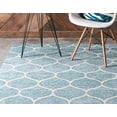 thumbnail image 2 of Unique Loom 3140871 Tapis Rectangulaire à Treillis Arrondi 4 x 6 Pi, Bleu Clair, 2 of 5