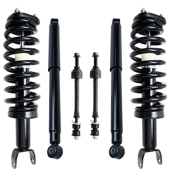 Detroit Axle - 6pc Front Strut w/ Coil Spring, Rear Shocks Absorbers and Sway Bar Links for 2006 2007 2008 Dodge Ram 1500 4WD