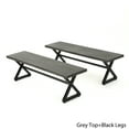 thumbnail image 2 of Noble House Rolando 63" Aluminum Patio Dining Bench in Gray and Black (Set of 2), 2 of 12