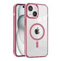 Mantto Crystal Clear Magnetic Case for iPhone 13 Case [Compatible with MagSafe] [Anti-Yellow] Shockproof Protection Slim and Light Covers Transparent Slim Thin Phone Case,Pink