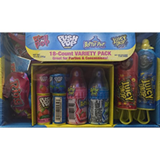 Bazooka Candy Brands Variety Candy Box 18 Count Lollipops w/ Assorted