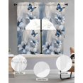 thumbnail image 2 of Elegant Floral Swag Curtains for Living Room/Bedroom Windows, Modern Rustic Blue Butterfly Flowers Kitchen Curtains and Valances Set 36 Inch Length, Light Filtering Swags Valance Curtain Panels, 2 of 5