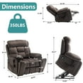 thumbnail image 4 of 26 Inch Wide Seat Recliner Chair for Adults and Elderly, UHOMEPRO Oversized Power Lift Recliner Chair with Heat and Massage, Overstuffed Headrest, 350 lb Capacity, Dark Brown, 4 of 10
