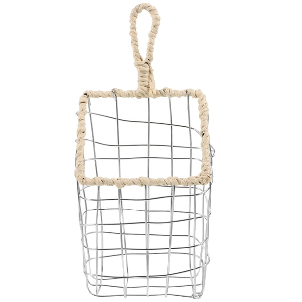 GOOHOCHY Cesta para colgar en la pared, organizador de revistas, cesta de almacenamiento montada en alambre de hierro