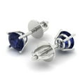 thumbnail image 2 of Clara Pucci 0.2Ct Blue Sapphire Round Cut VVS1 Screw Back Stud 18k Solid hypoallergenic Gold Designer Earrings For September, 2 of 7