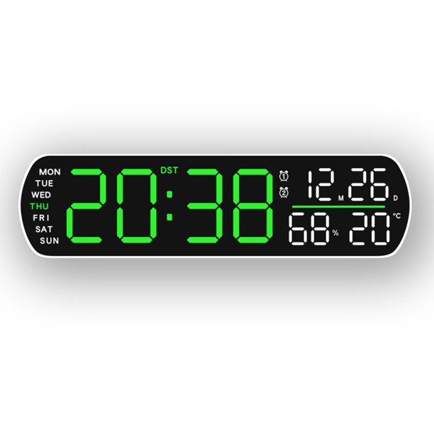 Reloj Pared Electrónica Sin Cón Alarma Digital LED para La Oficina en Casa () White