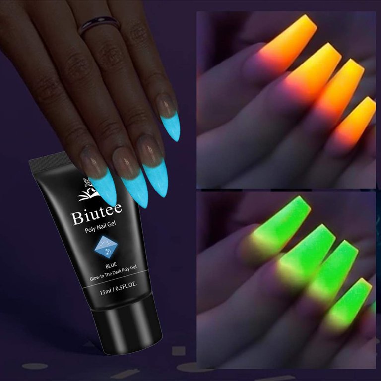 glow in the dark polygel nails