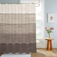 thumbnail image 4 of Shower Curtains for Bathroom, Brown Beige Ombre Waterproof Fabric Shower Curtain, Farmhouse Vintage Wooden Striped Decorative Bathroom Curtain for Bathtub, 72"x72", No Hooks Included, 4 of 9