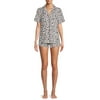 Catherine Malandrino Women's and Women's Plus Short Sleeve Collar Short Set