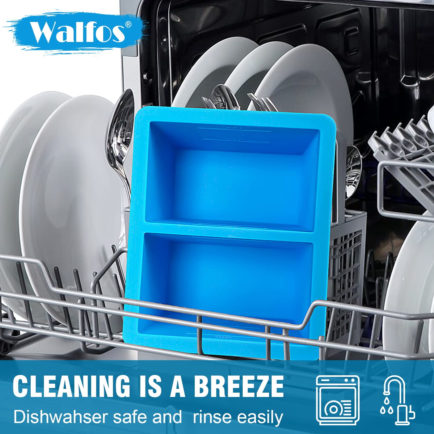 Walfos 1-Cup Silicone Freezer Molds with Lid, 4 Packs Soup Freezer Ice Cube Tray For Food, Silicone Food Freezing Container For Storing and Freezing Soup, Broth, Sauce and Ice