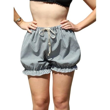 GOODLUCKY Women s Fashion Bloomers Shorts Plaid Ruffles Elastic Waist Pants