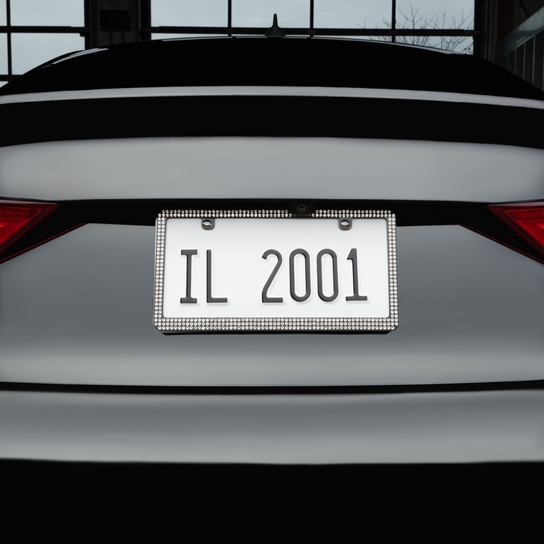Auto Drive Black Bling License Plate Frame, Rhinestone photo 2