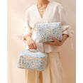 thumbnail image 4 of Bolsa de maquillaje HBSelect acolchada de algodón para viajes, 3 unidades, para mujeres y niñas, 4 of 7