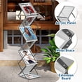 thumbnail image 4 of AceShow Brochure Display Stand - 6 Pockets Magazine Rack, Foldable Aluminum Brochure Magazine Catalog Literature Display Stand with Carrying Bag for Exhibition,Trade Show,Office,Retail Store,Home, 4 of 8