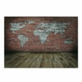 thumbnail image 1 of Wanderlust Cutting Board, Vintage Grunge Map Room Style Brick Rustic Geographic Interior Travel, Decorative Tempered Glass Cutting and Serving Board, Small Size, Cinnamon Pale Grey, by Ambesonne, 1 of 1