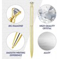 thumbnail image 4 of Ensemble de 2 Porte-Stylos Ronds Creux et Stylos avec Grand Stylo Cristal Diamant Fixé sur Bureau, (Or), 4 of 5