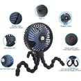 thumbnail image 4 of Stroller Fan,Mini Handheld 2000mAh Battery Powered Clip-on Personal Portable Desk Fan USB Fan Adjustable 3 Speeds with Flexible Tripod for Stroller,Baby Crb,Bed,Car Seat, 4 of 6