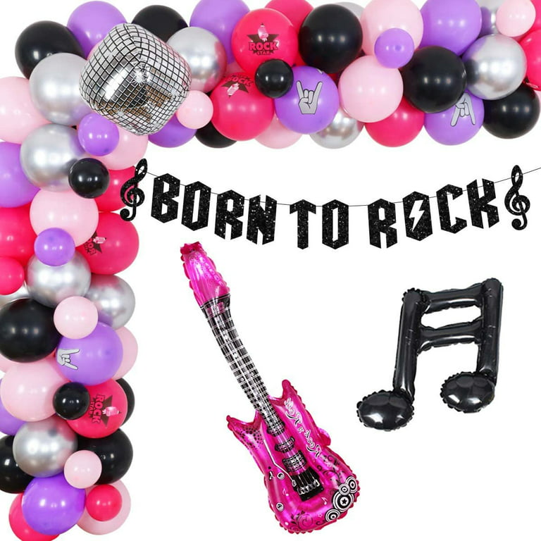  48 Pieces Rock and Roll Party Balloons Decoration, 12