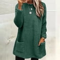 thumbnail image 5 of Dyfzdhu Plus Size Sweatshirts for Women Winter Warm Fuzzy Fleece Thickened Crew Neck Sweatshirt Casual Loose Top Army Green, 5 of 6