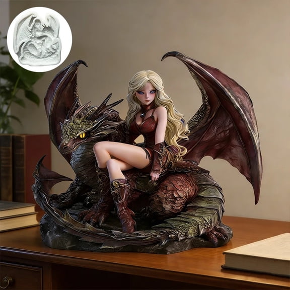 Flying Dragon Girl silicone molds, reusable resin molds, clay and gypsum molds, DIY decorative pendant handcrafted molds