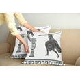 thumbnail image 2 of Ambesonne Retro Throw Pillow Cover 2 Pack, Hero and Dragon Myth, 20", Grey Charcoal Grey White, 2 of 5