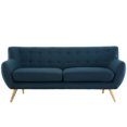 thumbnail image 1 of Modway Remark Sofa Moderne Rembourré en Tissu Capitonné Bleu Azur, 1 of 6