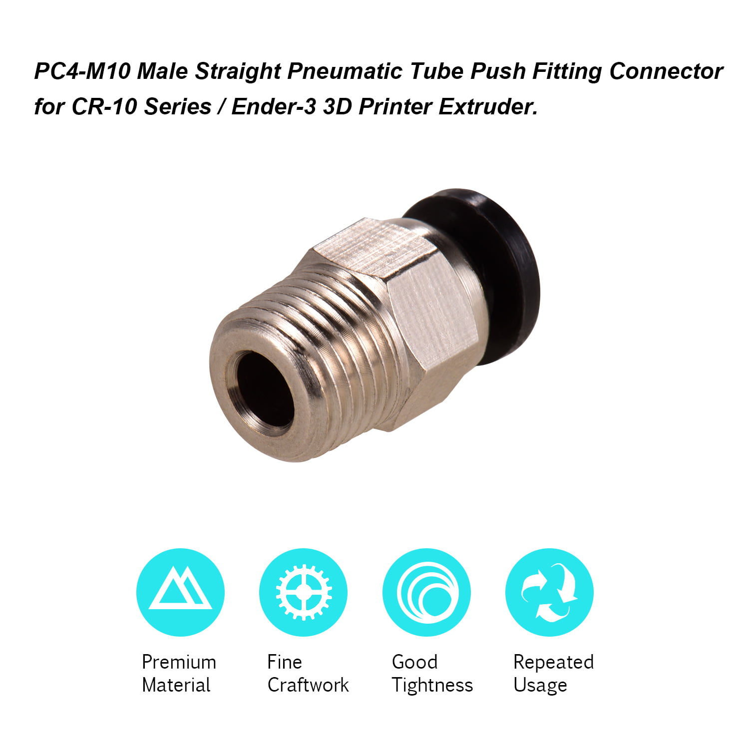PC4-M8*1 Pneumatic tube Quick insert connector 10pcs 