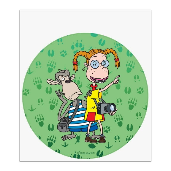 Wild Thornberrys Eliza & Darwin Footprints Automotive Car Window Locker Circle Bumper Sticker