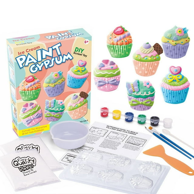 XFGOU Painting sup Toys and Hobbies Children Paint Gypsum Diy Creativity Scrawl Set Gift For Boys Girls 7 8 9+ Animal Car Starry Style Painting Crafts Painting supplies