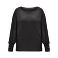 thumbnail image 5 of Clearance! Yajing Oversized Sweaters for Women Fashion Women Bow Collar Solid Buttons Sleeve Knitted Casual Sweater Warm Top Womens Sweaters Black Xxxl, 5 of 5
