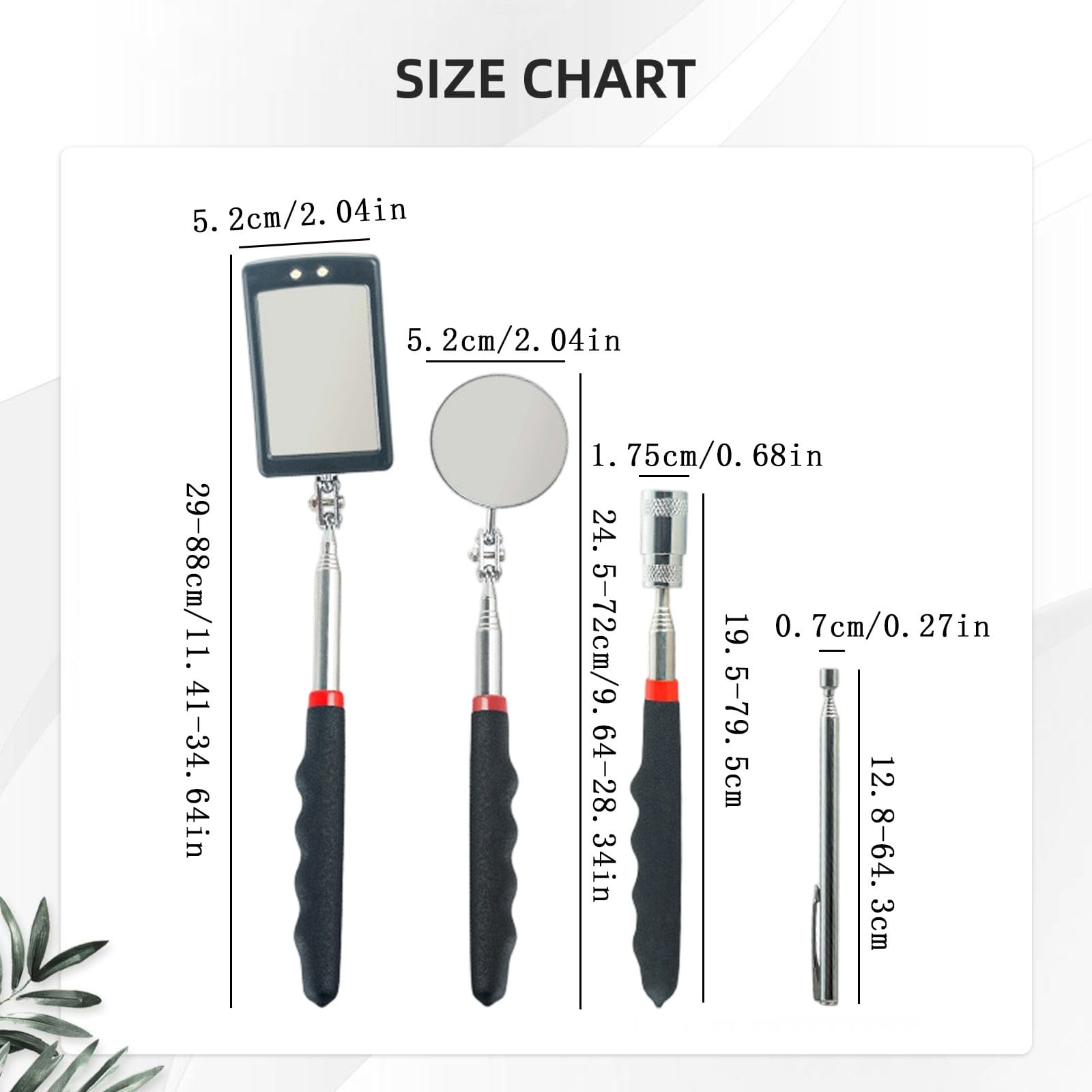 YEESHU Pickup Tool Set for Men with 360 Swivel Inspection, Telescoping Magnet Pickup Tool with LED Flashlight, Mechanic Tools and Cool Gadget for Dad Husband and Handyman Use