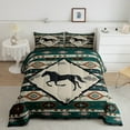 thumbnail image 1 of Erosebridal Aztec Comforter Sets King Size, Rustic Horse Comforters & Duvets, Tribal Animal Decor, Reversible 3 Pieces, 1 of 7