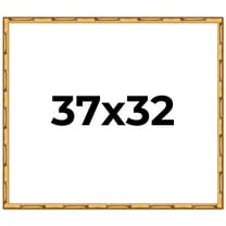 37x32 Frame Gold Bamboo Solid Wood Picture Frame | 1 Inch Moulding Width | Interior Frame Depth