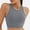 Gray, variant on Bikini Tops for Women Crew Neck Swim Top Solid Color Swimwear for Beach and Swimming Pool