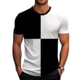 thumbnail image 2 of TG T-Shirts Blancs pour Hommes T-Shirts Classiques T-Shirts pour Hommes Col Rond Manches Courtes à Blocs de Couleur Tendance Décontracté Coupe Ajustée Chandails Légers Confortables pour Usage Quotidien Hauts Tee, 2 of 8