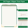 thumbnail image 4 of WWS-Top Spiral Notebook, A5 Hardcover Top Bound Steno Pads, 240 Pages 100gsm College Ruled Left Handed Notebook Journal for Work, School, Meeting Writing - Green, 5.9" x 8.5", 4 of 4