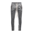 thumbnail image 2 of DayScoop Summer Pants for Men Fashion Trousers Casual Joggers Ankle Zip Stripe Panel Skinny High Street Tapered Full Length Pants, 2 of 6