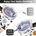 thumbnail image 5 of Halloween Tumbler 40oz with Straw - Spooky Ghost Pumpkin Skull Design BPA-Free Insulated Travel Mug, 5 of 9