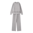 thumbnail image 2 of QQZ Wide Leg Pants 2 Piece Outfit For Women, Workout Sets For Women, Long Sleeve Top And Palazzo Pants Casual Tracksuit, 2 of 4