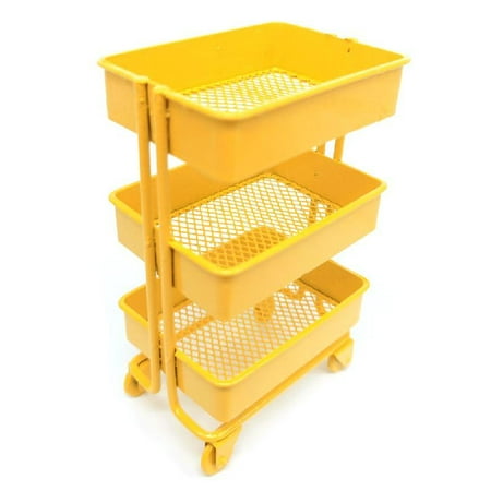 

✪ Mini Trolley Floor Storage Rack with Wheel Dollhouse Miniature Furniture Decor