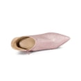 thumbnail image 4 of BLISSFUL STEP Women's Glitter Pointed Toe Stiletto Heel Cutout Ankle Boots Pink 11, 4 of 8