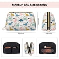 thumbnail image 2 of Cute Dinosaurs (3) Makeup Bag, Large Capacity Travel Cosmetic Bag for Women Girls- Travel Toiletry Bag Leather Portable Waterproof Makeup Case Organizer with Handle, 2 of 4