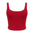 thumbnail image 5 of EliteGoogv Women Tank Top Slim Fit Square Neck Solid Color Crop Vest Ribbed Knit Sleeveless Shirts Red XS, 5 of 5