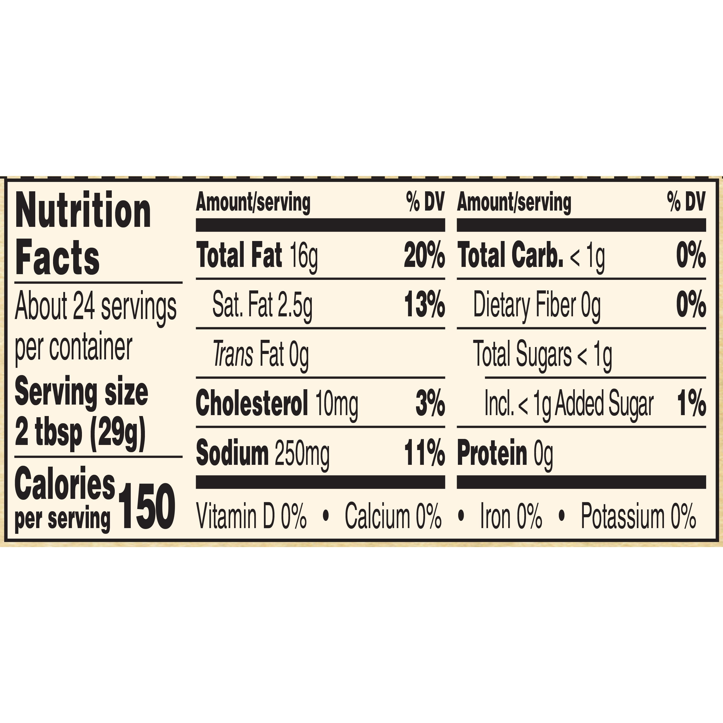 Ranch Dressing Nutrition Facts Label Nutrition Ftempo