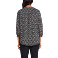 thumbnail image 3 of Matty M Women's 3/4 Sleeve Tie Front Top (Black Floral, XL), 3 of 4