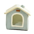 thumbnail image 4 of Cama para gatos semicerrada, nido para perros y gatos, lavable, repetición, camas para perros relajantes y acogedoras, casa para gatos para cachorros, Verde claro, 4 of 10