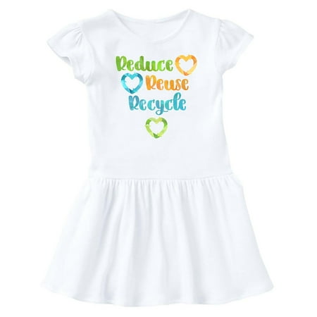 

Inktastic Earth Day Reduce Reuse Recycle with Hearts Gift Baby Girl Dress